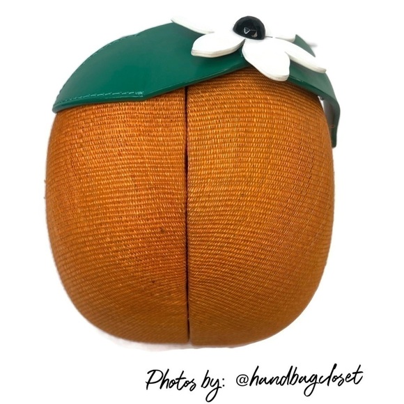 Kate Spade Orange Fruit Spice Things Up Novelty Straw Crossbody Purse Handbag - Picture 2 of 16